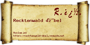 Recktenwald Ábel névjegykártya